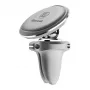 Suporte de telemóvel magnético para carro Baseus (saída de ar) 360 graus com clipe para cabo, prateado