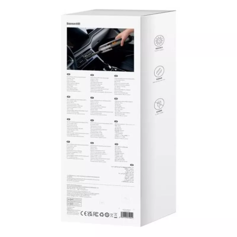 Aspirador de automóvel Baseus A2 Pro, força de aspiração 6000Pa, 80W, preto