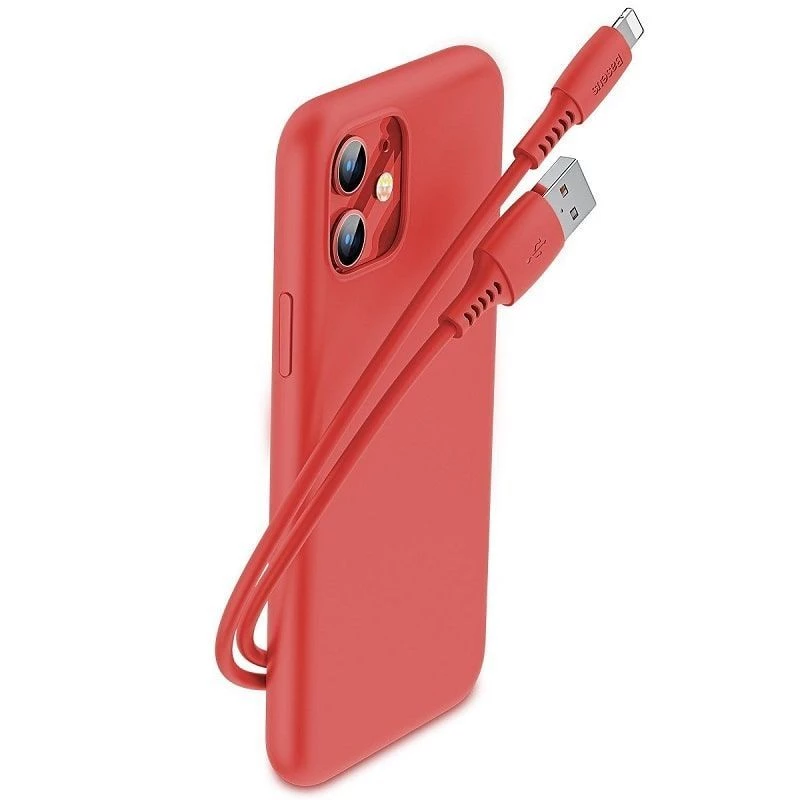 Cabo Baseus Colorful USB-A para Lightning 2.4A 1.2m vermelho