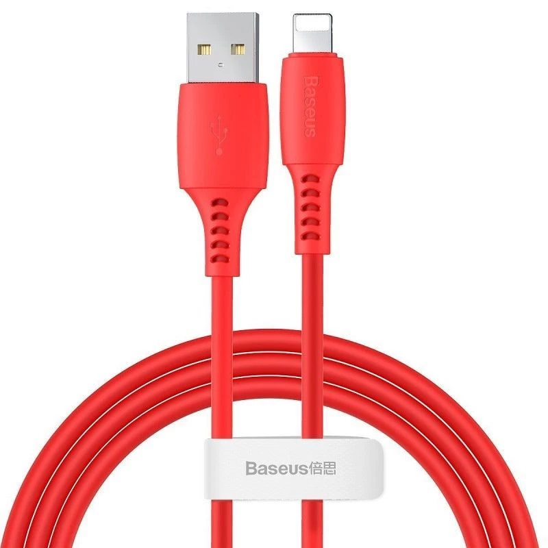 Cabo Baseus Colorful USB-A para Lightning 2.4A 1.2m vermelho