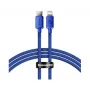 Cabo Baseus Crystal Shine Series USB-C para Lightning 1,2m azul 20W carregamento rápido e sincronização de dados