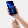 Baseus Série Crystal Shine Cabo de dados e carregamento rápido USB-C para Lightning 20W 1,2 m roxo (CAJY000205)