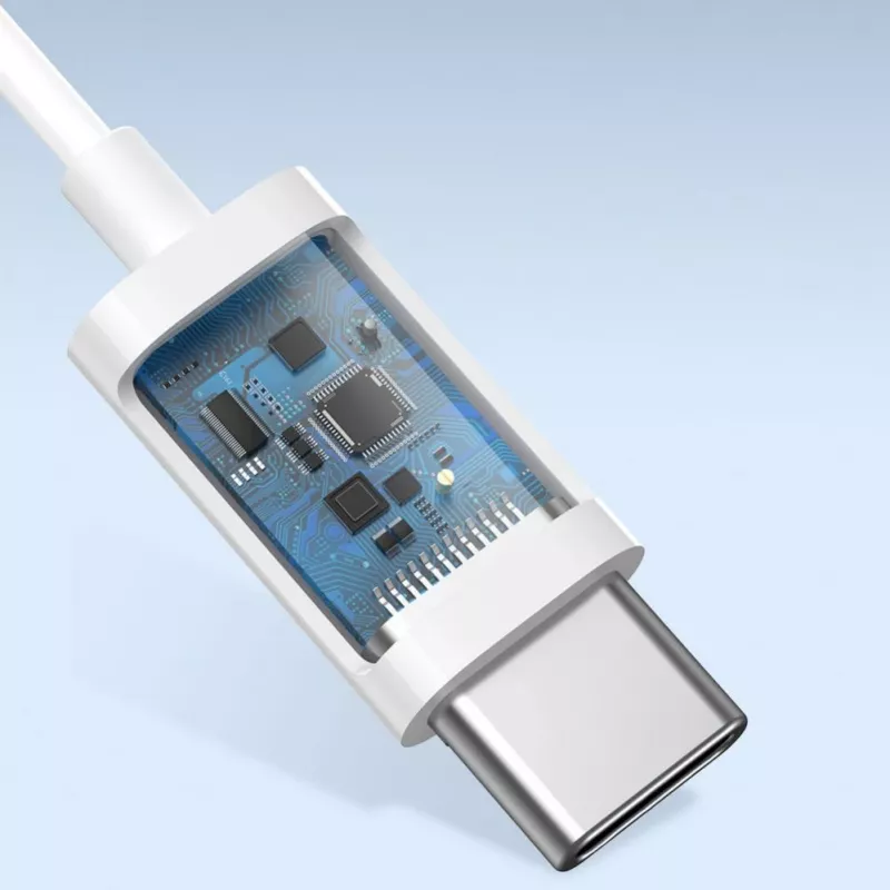 Auscultadores com Fios In-Ear Baseus Encok C17 com Microfone USB Type-C Branco (NGCR010002)