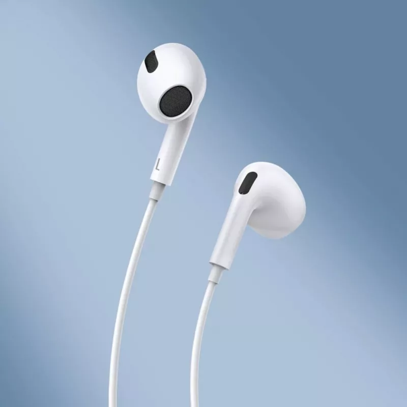 Auscultadores com Fios In-Ear Baseus Encok C17 com Microfone USB Type-C Branco (NGCR010002)