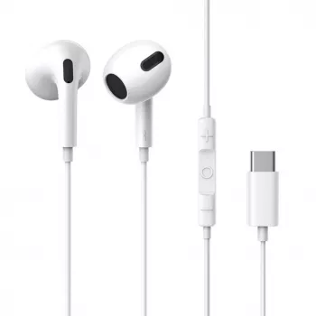 Auscultadores com Fios In-Ear Baseus Encok C17 com Microfone USB Type-C Branco (NGCR010002)