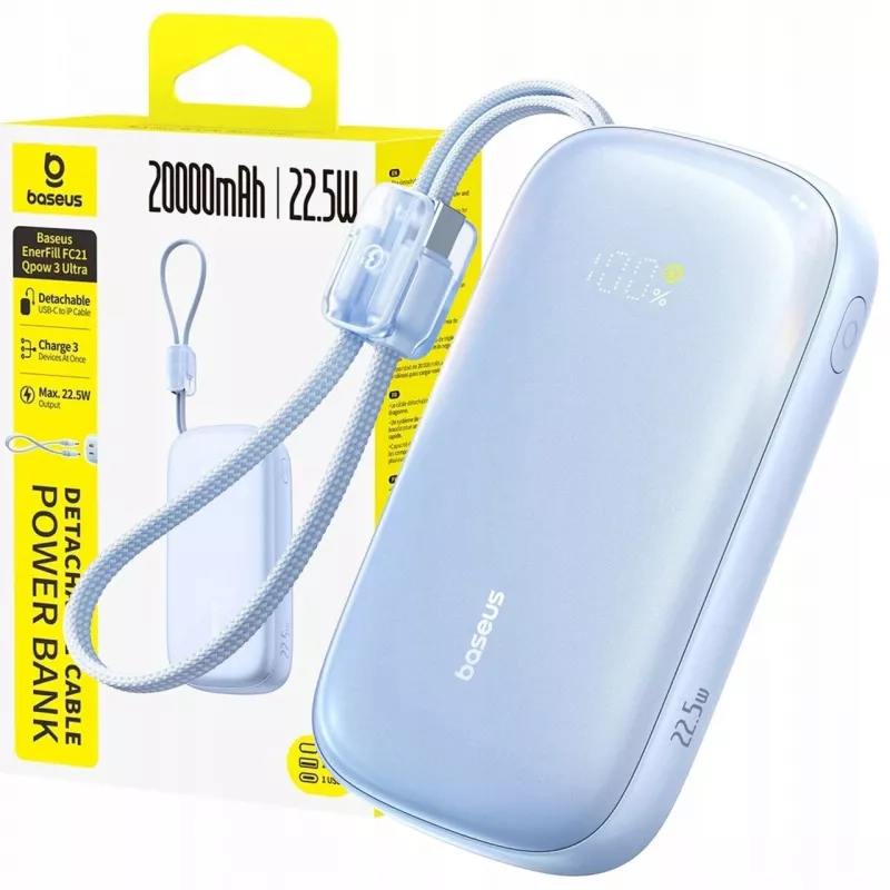 Power bank Baseus EnerFill FC21 Qpow 3 Ultra 20000 mAh 22,5W azul