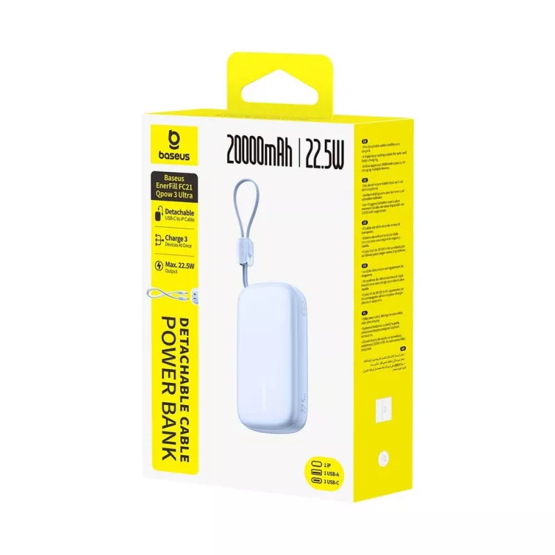 Power bank Baseus EnerFill FC21 Qpow 3 Ultra 20000 mAh 22,5W azul