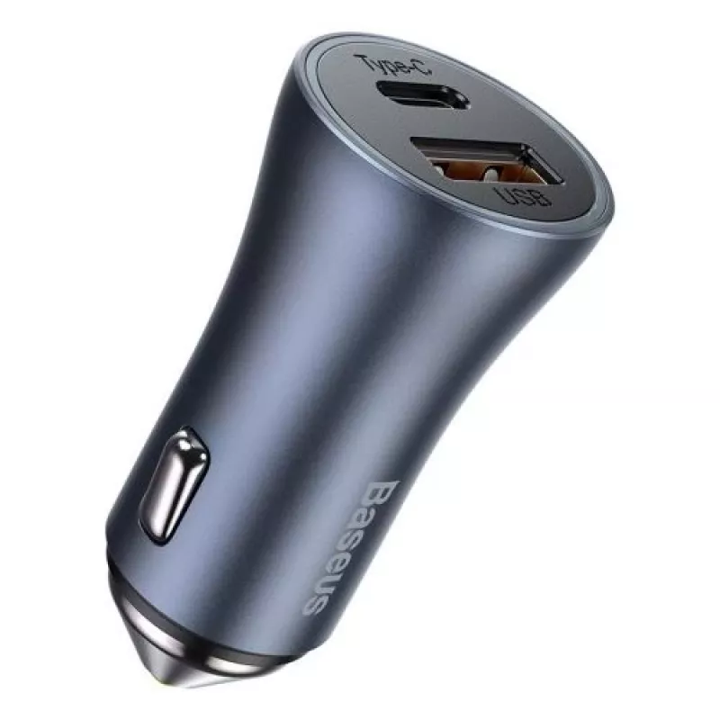 Carregador de carro Baseus Golden Contactor Pro 40W USB-A USB-C QC4.0+ PD SCP cinzento