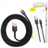 Baseus cabo Lightning Cafule 2A, 3m vermelho/preto (CALKLF-R91)