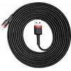 Baseus cabo Lightning Cafule 2A, 3m vermelho/preto (CALKLF-R91)