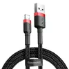 Baseus cabo Lightning Cafule 2A, 3m vermelho/preto (CALKLF-R91)