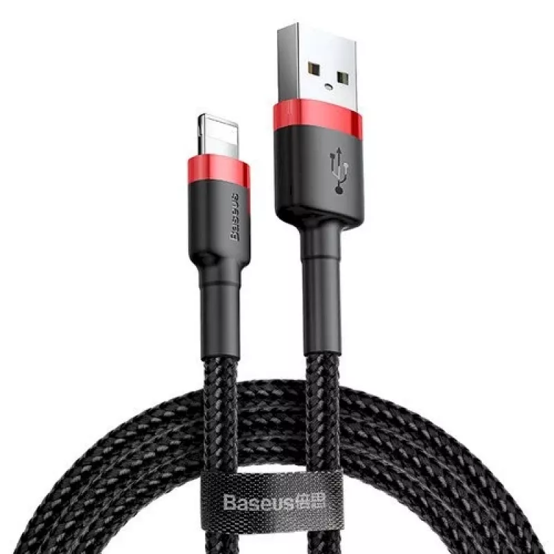 Baseus cabo Lightning Cafule 2A, 3m vermelho/preto (CALKLF-R91)