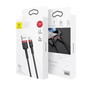Baseus cabo Lightning Cafule 2A, 3m vermelho/preto (CALKLF-R91)