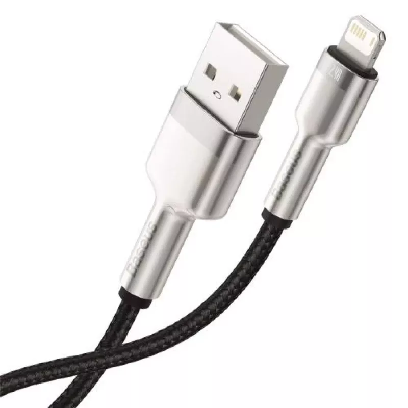 Cabo de dados Baseus Lightning Cafule Series metal 2,4A 0,25m preto
