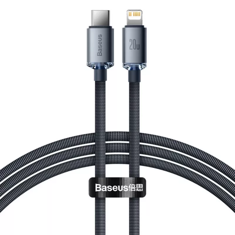 Cabo Baseus Lightning para USB-C PD QC 20W 480Mbps 1,2m preto