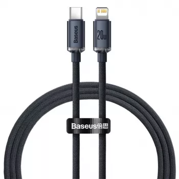Cabo Baseus Lightning para USB-C PD QC 20W 480Mbps 1,2m preto