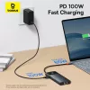 Hub USB-C Baseus Metal Gleam Series 10-em-1 USB-C para USB-C PD / USB-C / 3x USB-A / 2x HDMI / RJ-45 / SD / TF - preto