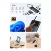 Hub USB-C Baseus Metal Gleam Series 10-em-1 USB-C para USB-C PD / USB-C / 3x USB-A / 2x HDMI / RJ-45 / SD / TF - preto