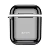 Baseus capa protetora de silicone ultrafina Metallic Shining com gancho para AirPods 1 / 2 preta