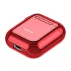 Baseus Capa protetora de silicone ultrafina Metallic Shining com gancho para AirPods 1 / 2 Vermelho