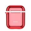 Baseus Capa protetora de silicone ultrafina Metallic Shining com gancho para AirPods 1 / 2 Vermelho