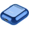 Capa de proteção ultrafina de silicone Metallic Shining Baseus com gancho para AirPods 1/2 azul