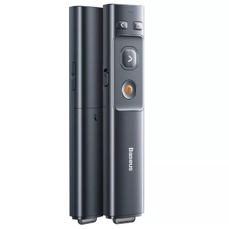 Baseus Orange Dot apresentador sem fios com ponteiro laser vermelho (2,4 GHz, USB-A, Space Grey)