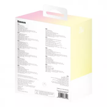 Baseus Popsicle 5200mAh 20W powerbank com cabo Lightning integrado e cabo Baseus Simple USB-C para USB-C 60W 30cm branco - amarelo-rosa