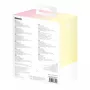 Baseus Popsicle 5200mAh 20W powerbank com cabo Lightning integrado e cabo Baseus Simple USB-C para USB-C 60W 30cm branco - amarelo-rosa