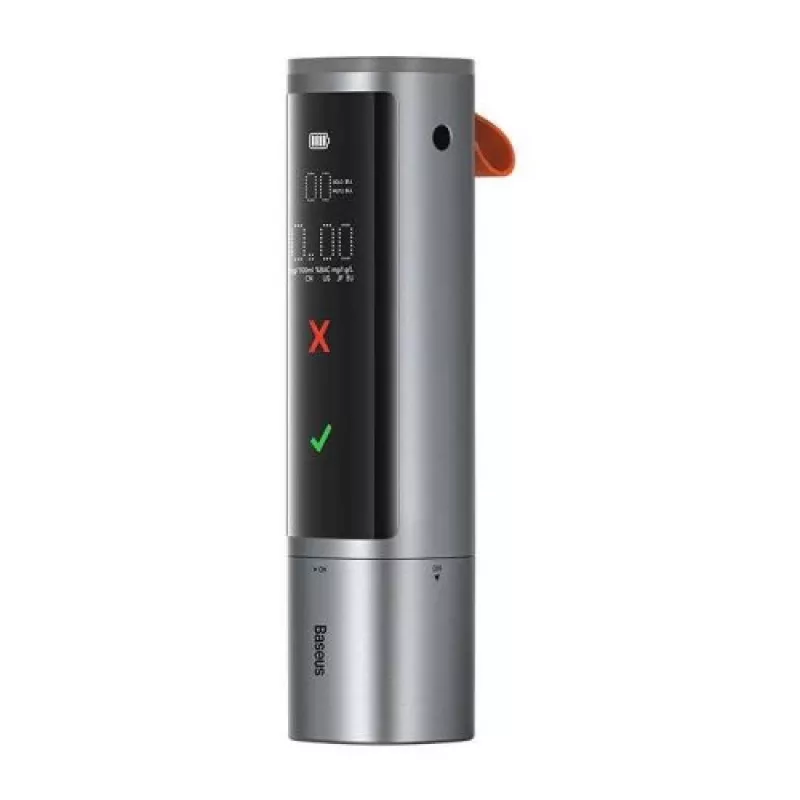 Baseus SafeJourney Pro Alcoolímetro de carro, cinzento, USB-C, 470 mAh