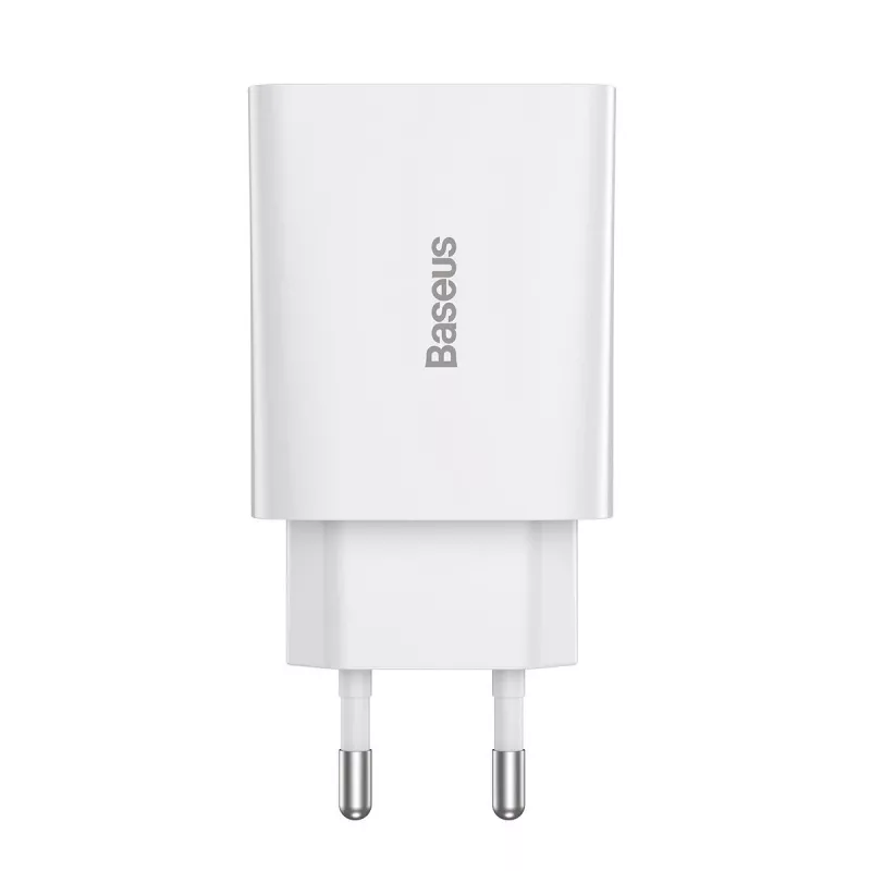 Baseus Speed Mini Carregador Rápido, USB-C, PD, 3A, 20W (Branco)