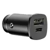 Carregador de carro Baseus Square PPS QC4.0 / PD3.0 5A 30W (preto)