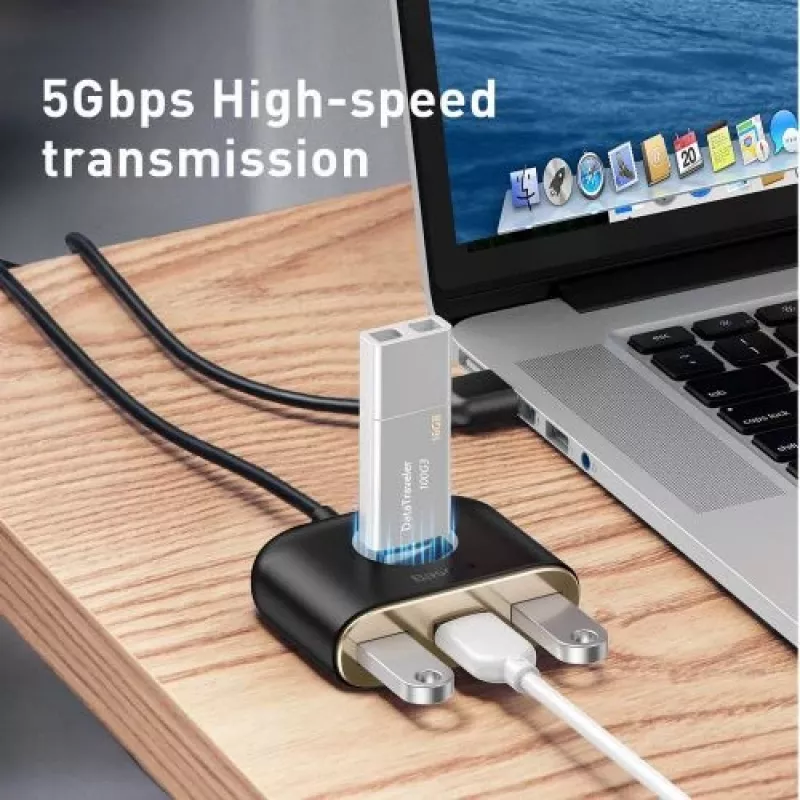 Baseus Adaptador USB Square Round USB 3.0 / 3x USB 2.0 / 1m