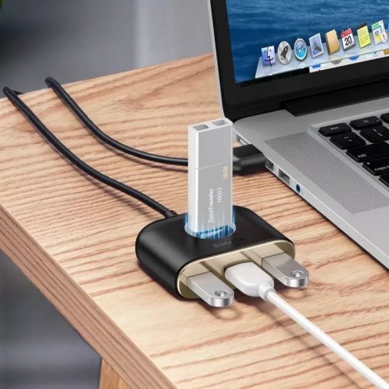 Baseus Adaptador USB Square Round USB 3.0 / 3x USB 2.0 / 1m