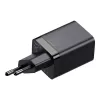 Baseus Super Si Pro Mini Carregador rápido 30W, USB-C + USB-A, PD 3.0, QC 3.0, ficha EU, preto (CCSUPP-E01)