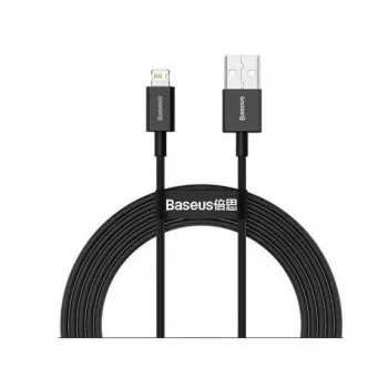 Baseus cabo de dados e carregamento rápido Superior USB-A para Lightning 2.4A 2m preto