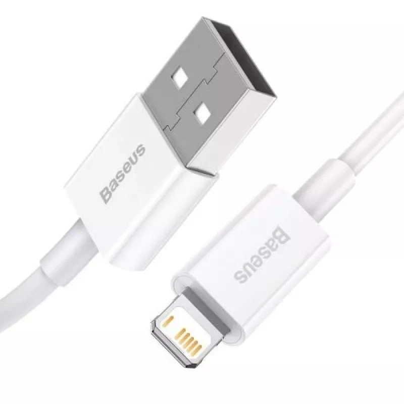 Baseus Superior Series cabo Lightning, carregamento rápido, dados 2.4A, 1.5m branco (CALYS-B02)