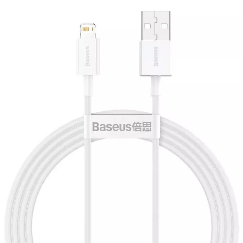 Baseus Superior Series cabo Lightning, carregamento rápido, dados 2.4A, 1.5m branco (CALYS-B02)