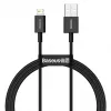 Baseus Cabo de carregamento rápido e dados USB-A para Lightning Superior 1m preto (CALYS-A01)