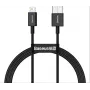 Baseus Cabo de carregamento rápido e dados USB-A para Lightning Superior 1m preto (CALYS-A01)