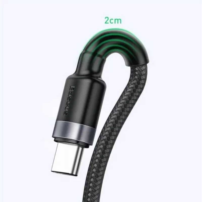 Baseus Cafule SuperCharge Cabo de USB-A para USB-C, 40W, 5A, QC 3.0, 1 m, preto/cinzento