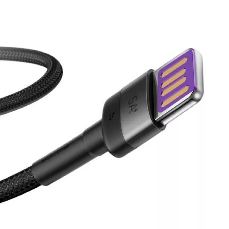 Baseus Cafule SuperCharge Cabo de USB-A para USB-C, 40W, 5A, QC 3.0, 1 m, preto/cinzento