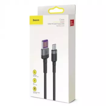 Baseus Cafule SuperCharge Cabo de USB-A para USB-C, 40W, 5A, QC 3.0, 1 m, preto/cinzento