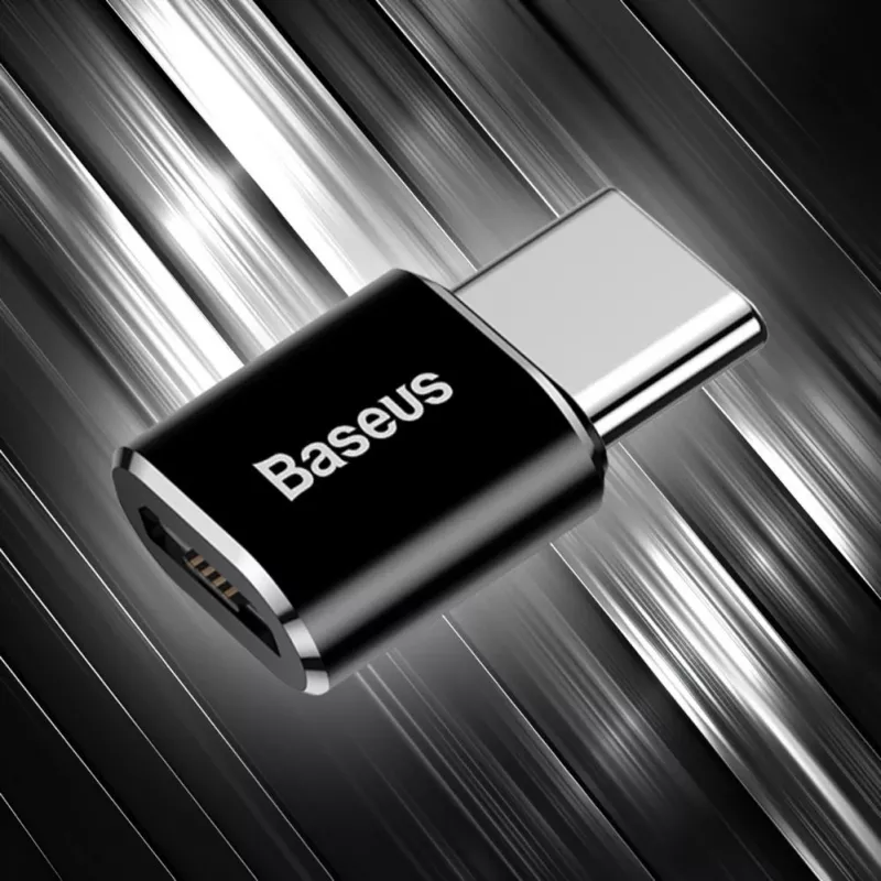 Baseus Adaptador OTG USB 2.0 Type-C para Micro USB (Preto)