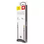 Baseus Yiven M30 cabo de áudio de 3,5 mm (jack para jack) – 1 m, nylon entrançado, banhado a ouro, preto/prateado