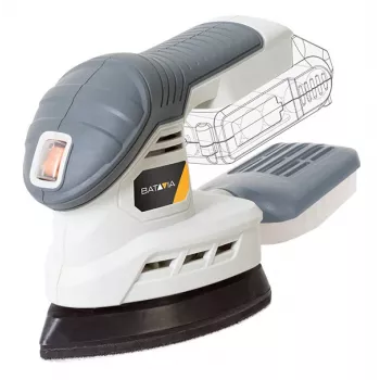 Lixadeira de detalhe a bateria Batavia 18V (apenas ferramenta) - plataforma Maxxpack 18V, prato de lixar delta, velcro, aspiração de pó, punho soft