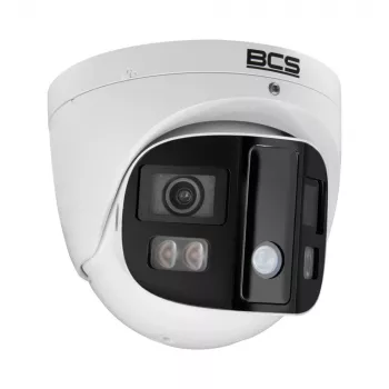Câmara IP dome 4MP BCS com proteção perimetral por IA, distância focal fixa 2,8mm, PoE, IP67, IK10, branco