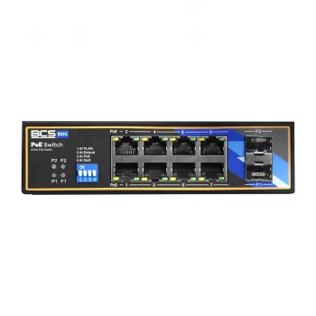 Switch industrial não gerido BCS BCS-B-ISP08G-2SFP, 8 portas Gigabit + 2 SFP, calha DIN