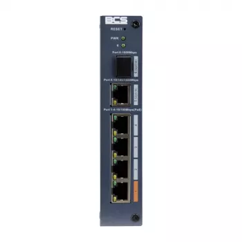 Switch industrial não gerido BCS BCS-L-SP0401G-1SFP-M PoE+, 4x PoE+ RJ45 + 1x RJ45 + 1x SFP, 65W