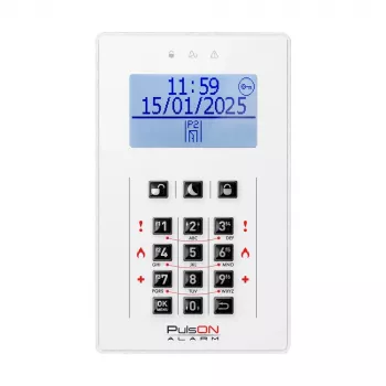 BCS PulsON LCD/C Teclado LCD para Sistemas de Alarme, Branco